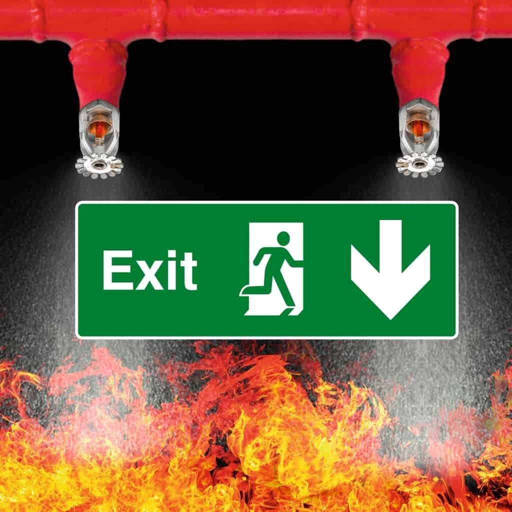 Fire Exit DOWN signs - The Sign Shed