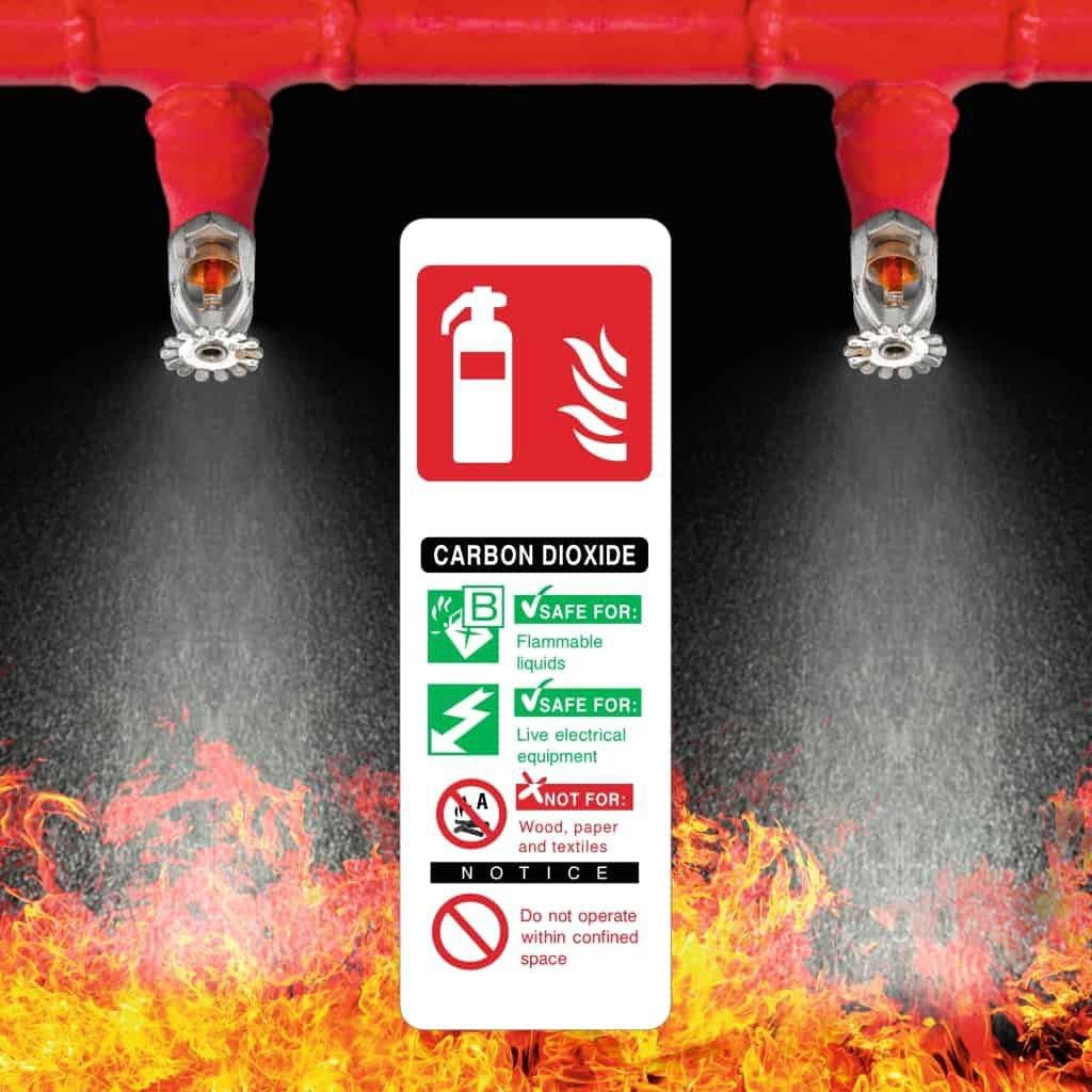 5 PC Fire Extinguisher Signs For Business - 4 X 12 Self Adhesive Fire Extinguisher Safety Signs Fire E  B09jpd262v - View #2