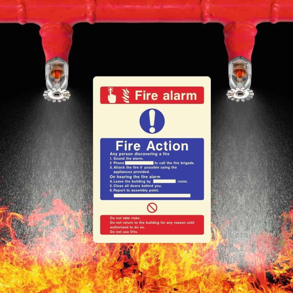 Glow in The Dark Fire Action Signs - The Sign Shed