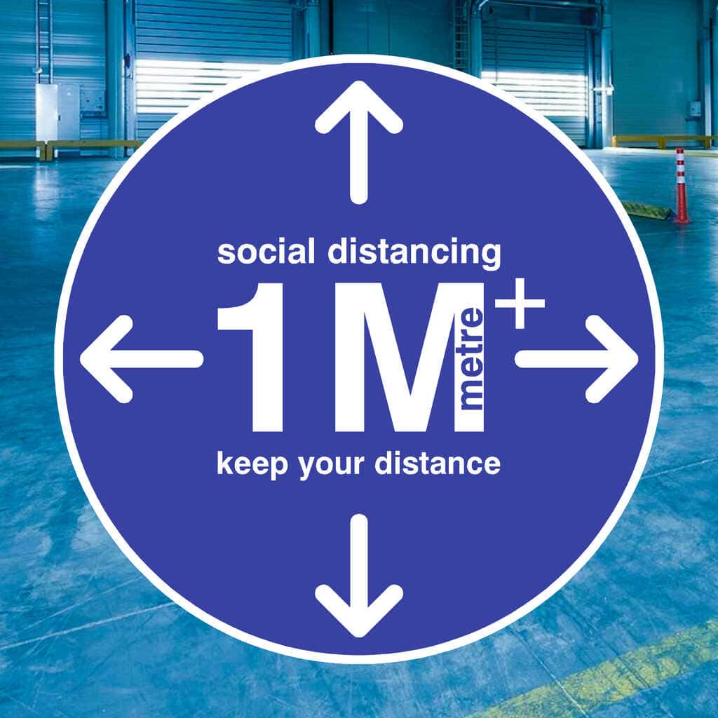 1 Metre Maintain Social Distance Floor Sign Sticker - The Sign Shed
