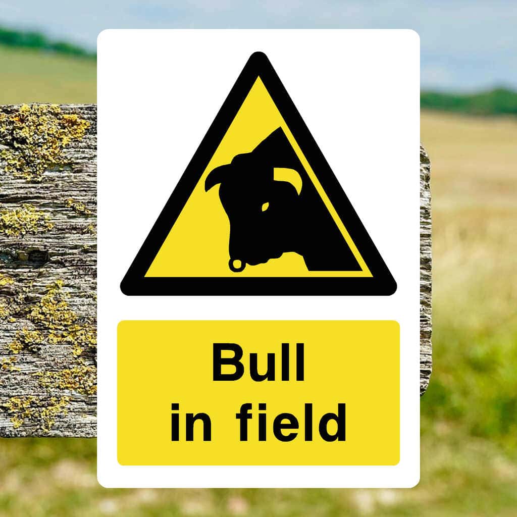Bull In Field Sign - The Sign Shed