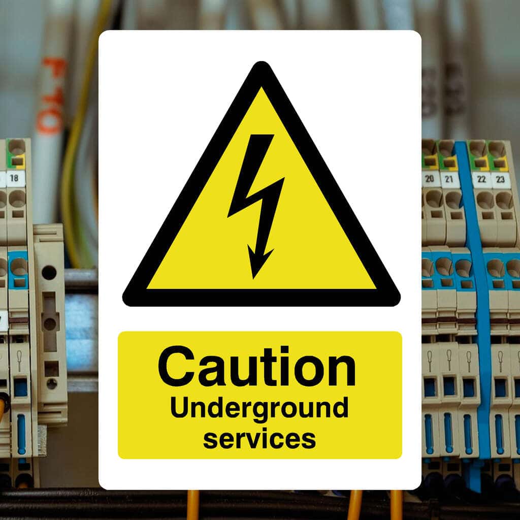 Caution Underground Services Electrical Sign - The Sign Shed