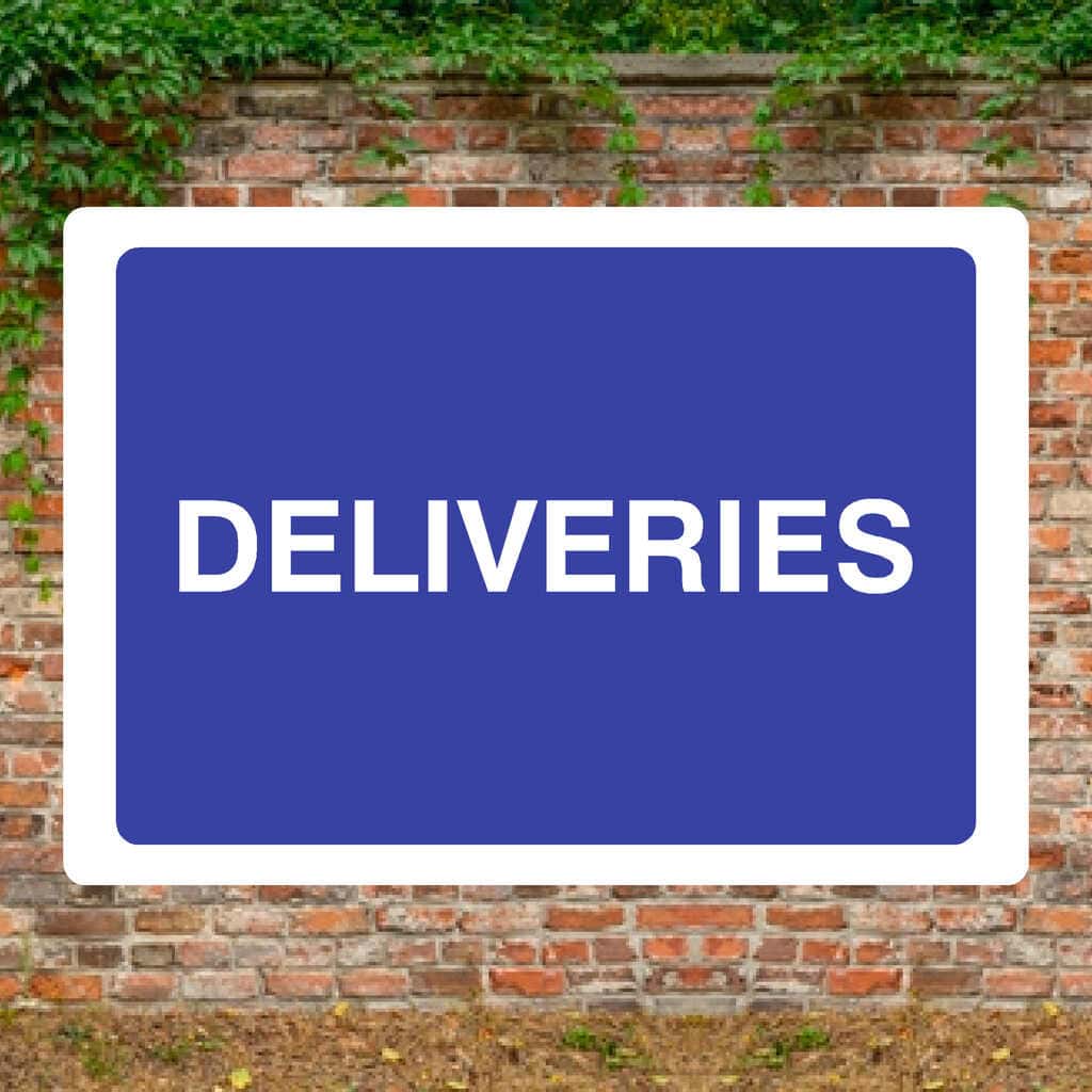 Deliveries Sign Blue - The Sign Shed