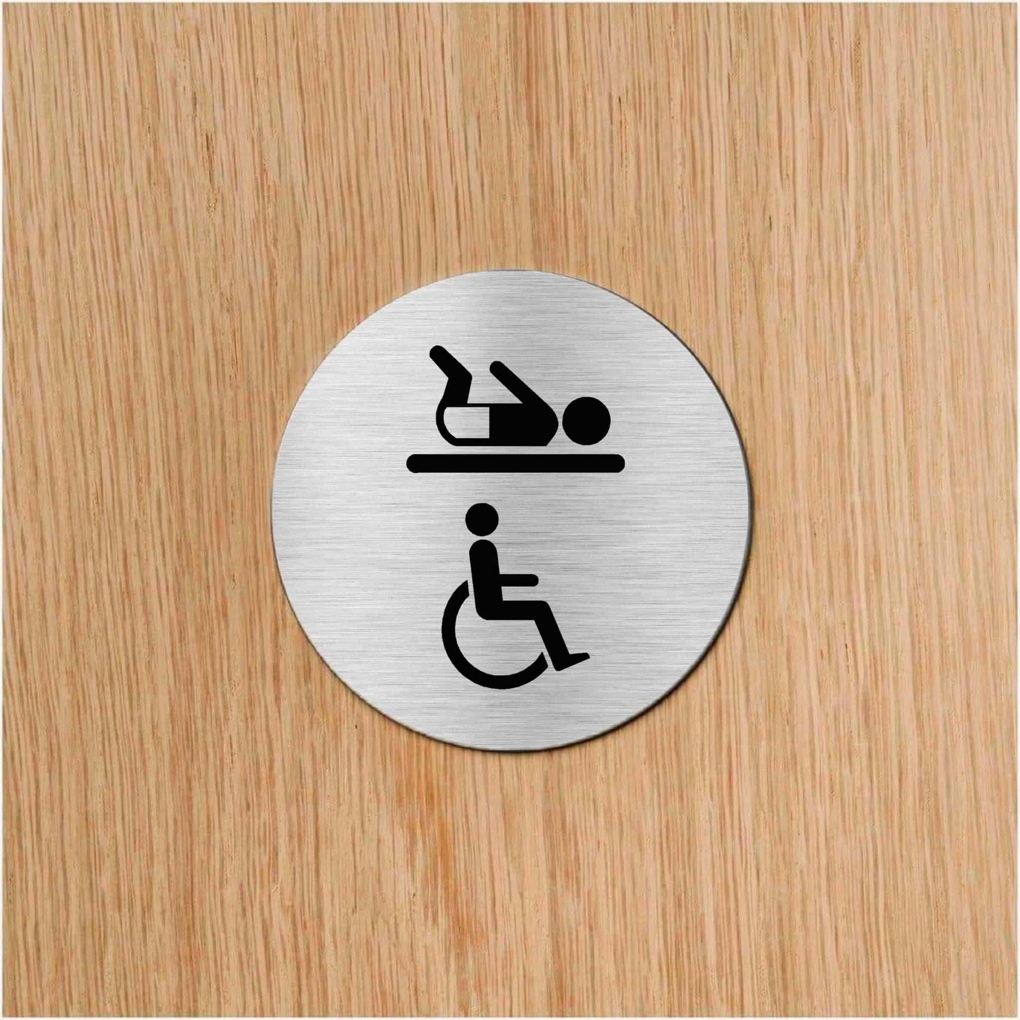Disabled Baby Change Toilets Door Sign Stainless Steel - The Sign Shed