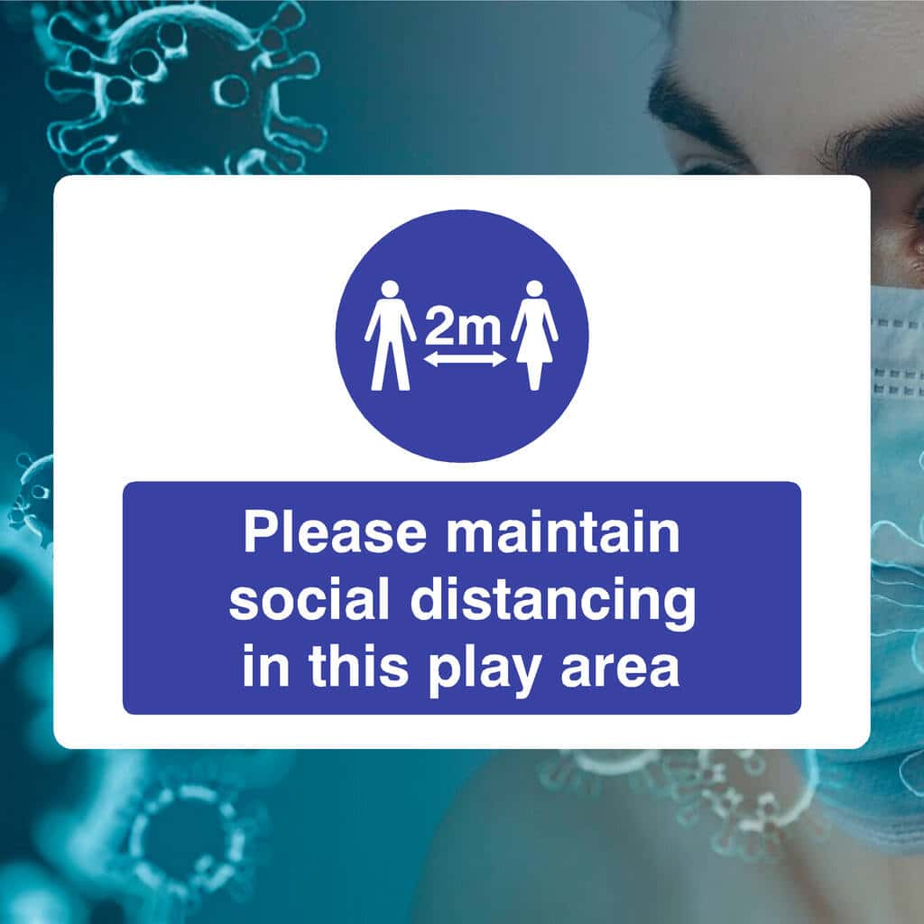 Maintain Social Distancing Play Area 2m Sign - The Sign Shed