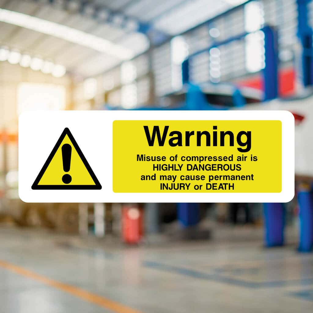 Misuse Of Compressed Air Sign - The Sign Shed