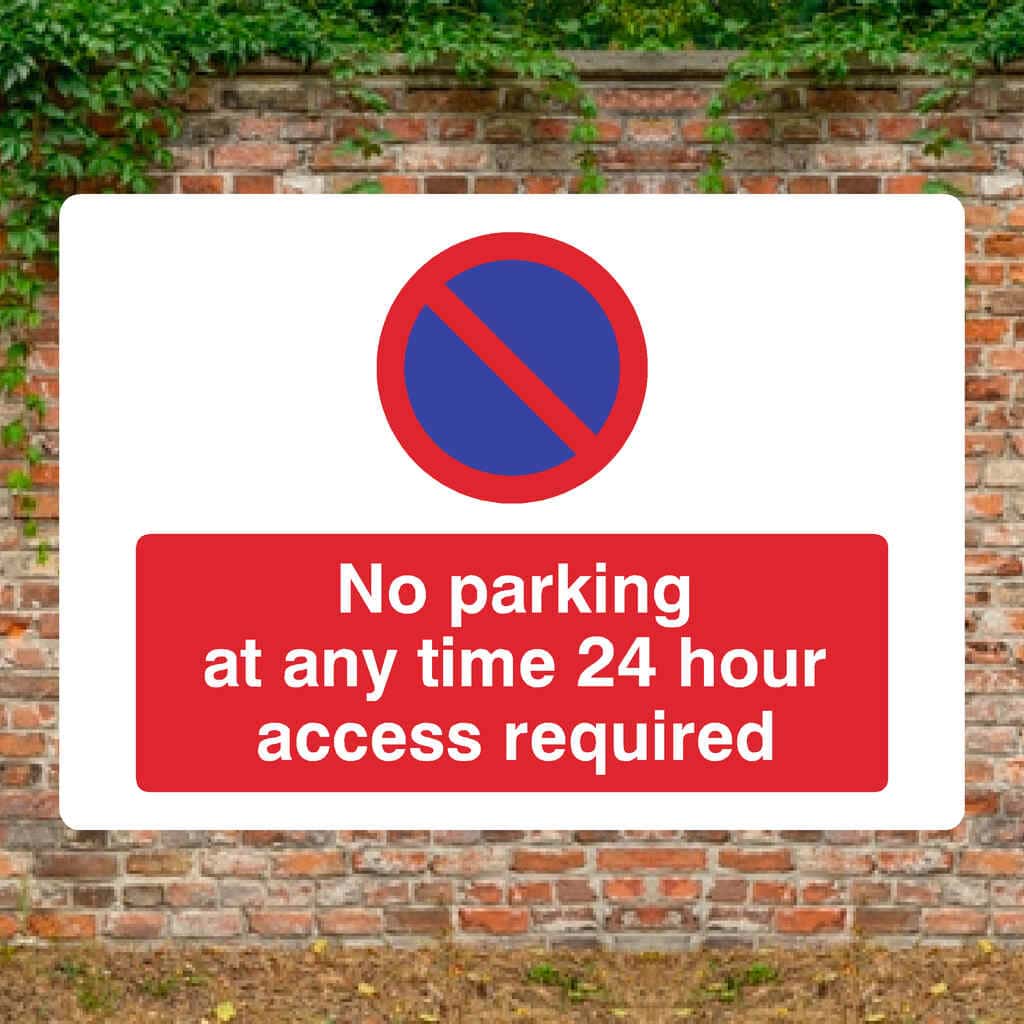 NOTICE NO PARKING IN DRIVEWAY 24 HOUR ACCESS REQUIRED SIGN – Get signs