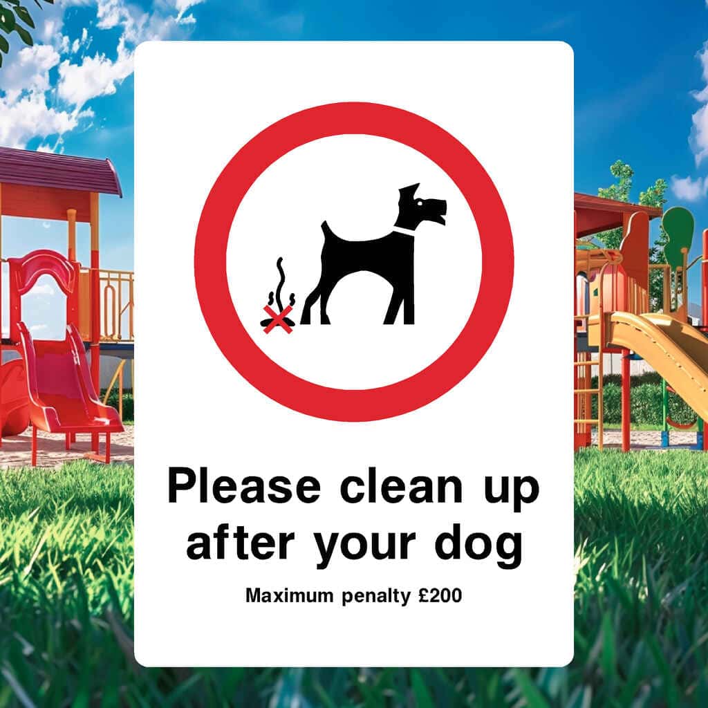Please Clean Up After Your Dog Max Penalty Sign - The Sign Shed