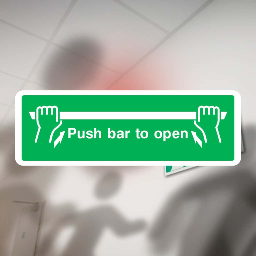 Push Bar To Open - 600x75mm - Glow In The Dark Adhesive Vinyl (Pack of 5 Push Bar To Open - 600x75mm - Glow In The Dark Adhesive Vinyl (Pack of 5