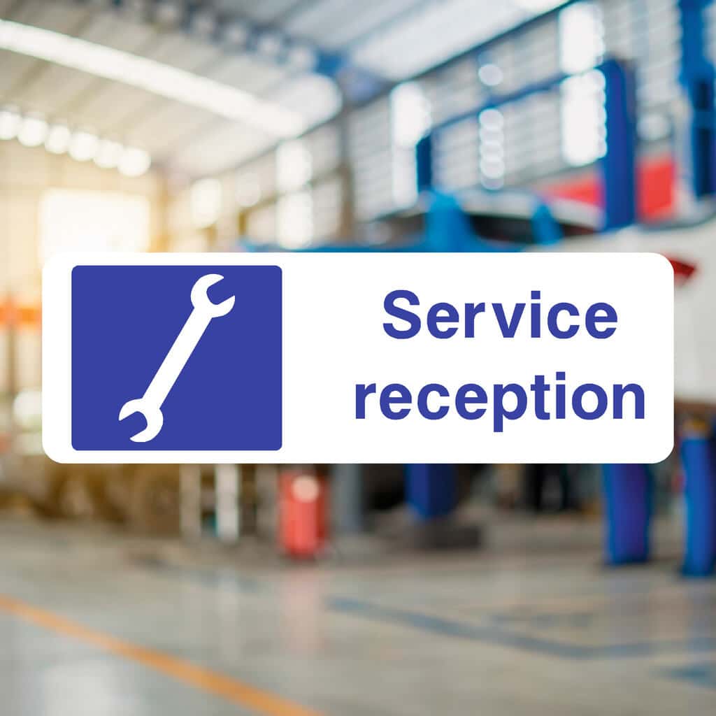 Service Reception Sign - The Sign Shed