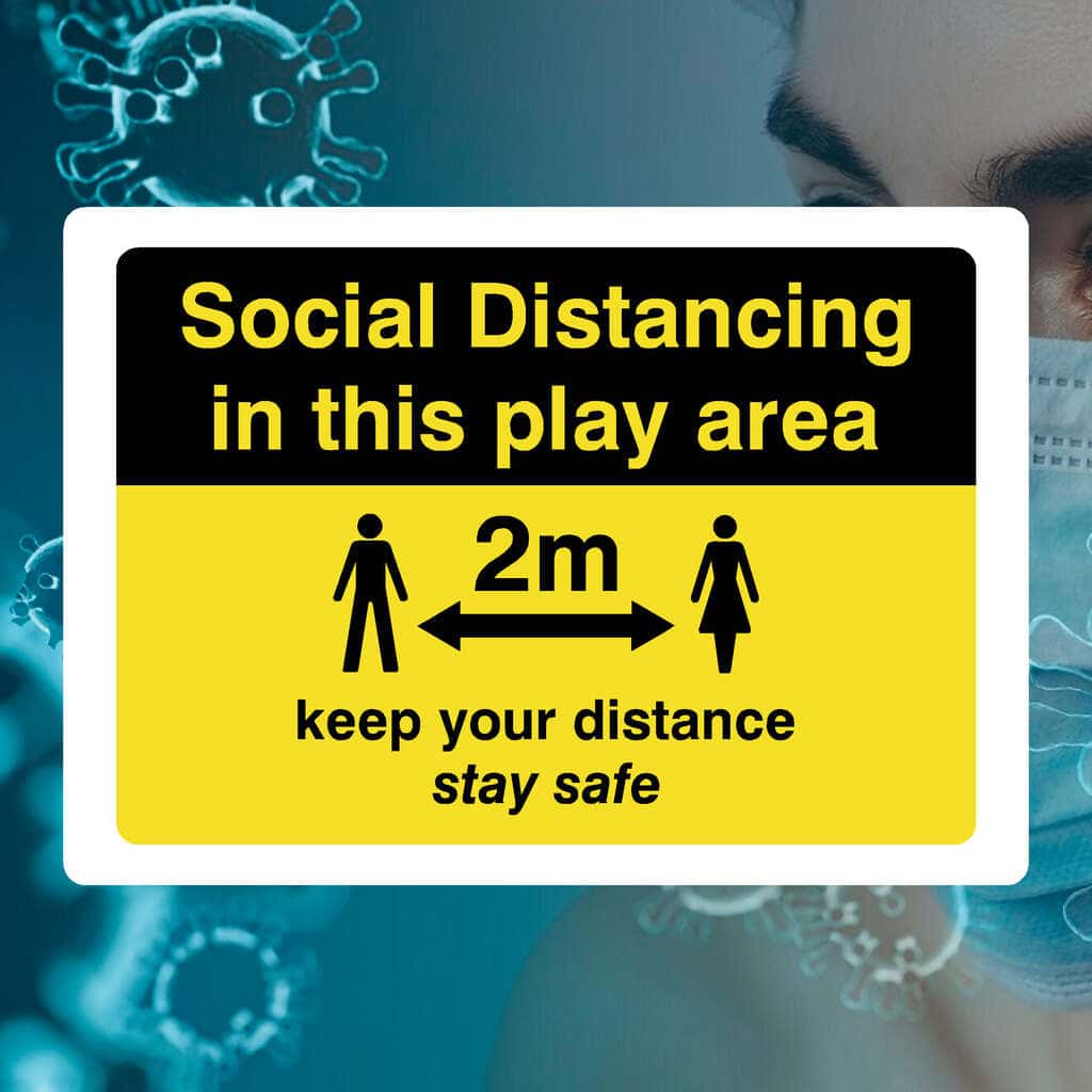 Social Distancing In Play Area 2m Sign - The Sign Shed