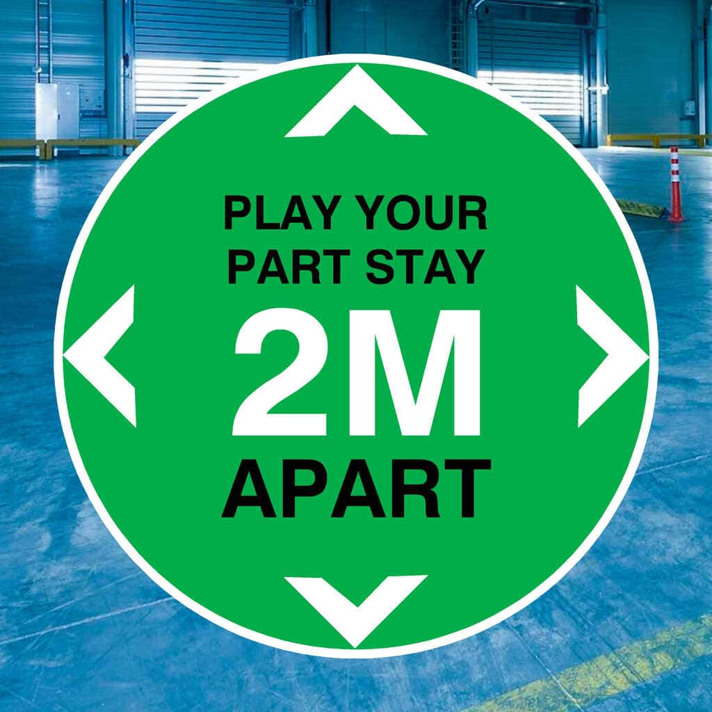 Stay 2 Metres Apart Distancing Floor Sticker - The Sign Shed