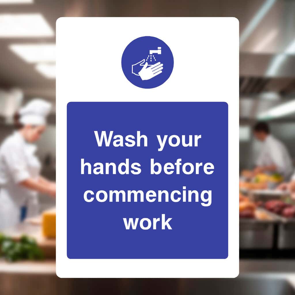 Wash Your Hands Before Commencing Work Sign