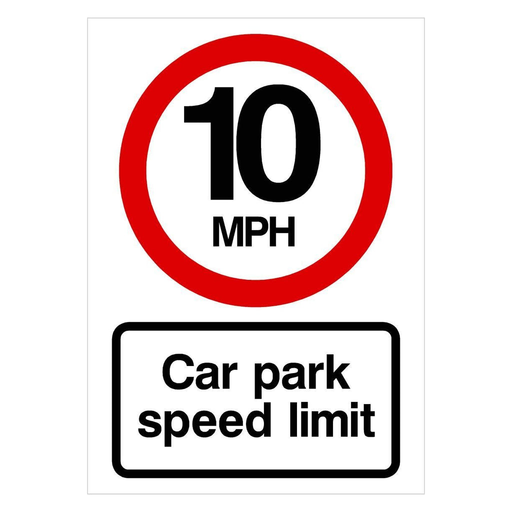 10 MPH Car Park Speed Limit Sign - The Sign Shed