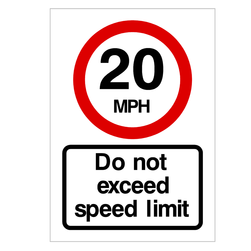 20 MPH Speed Limit Sign - The Sign Shed