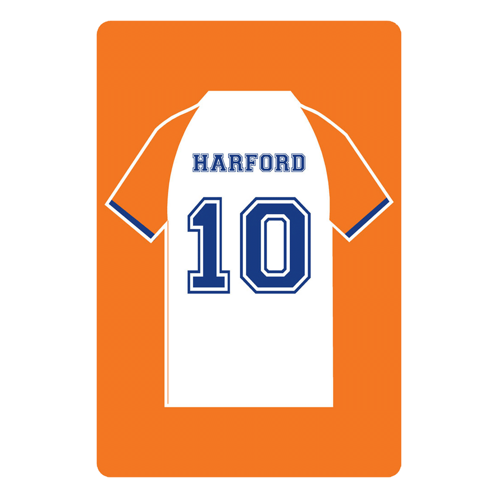 Personalised Football Shirt Sign | White and Orange Town-200 x 300 mm-White-The Sign Shed