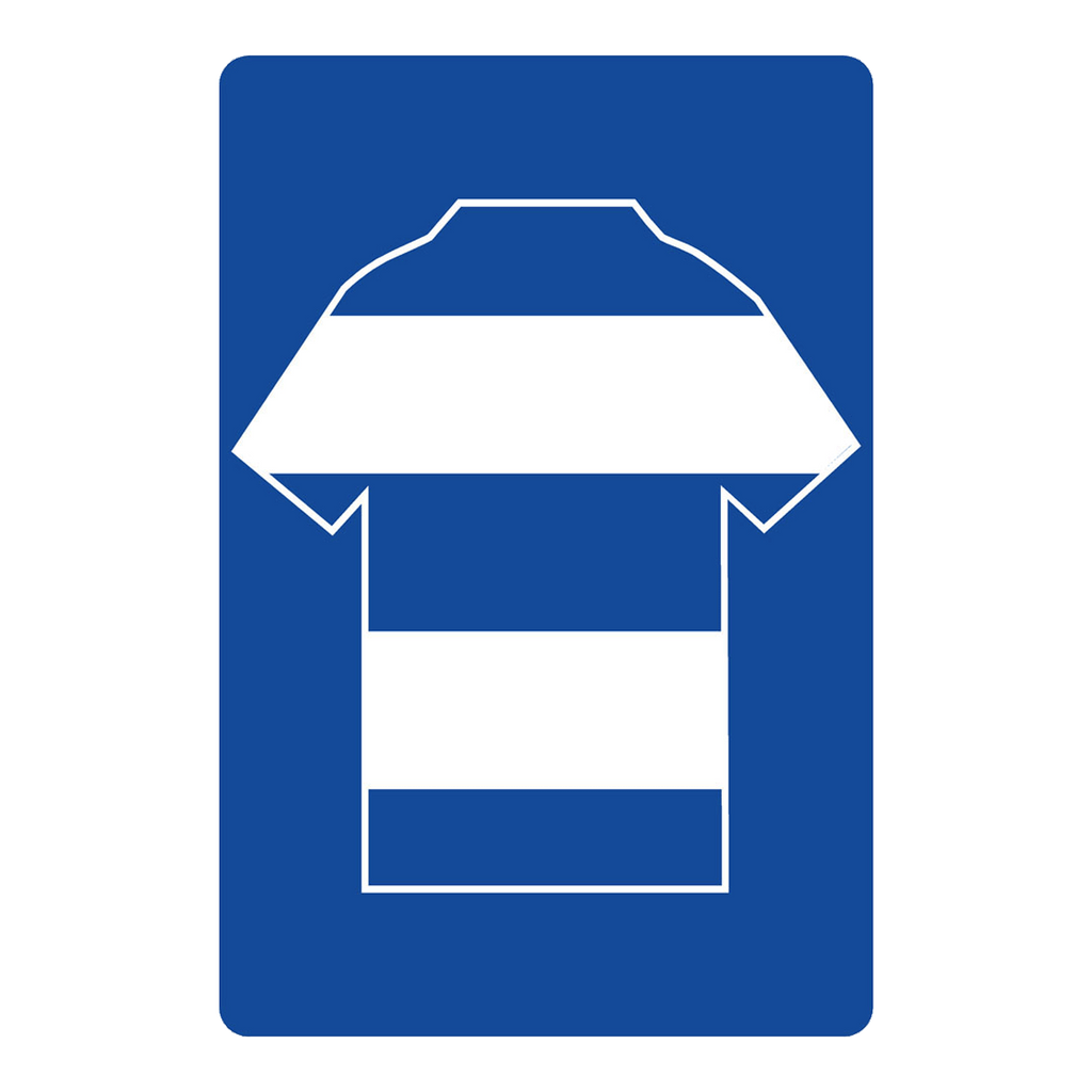 Personalised Football Shirt Sign | White and Royal Blue Hoops-200 x 300 mm-White-The Sign Shed