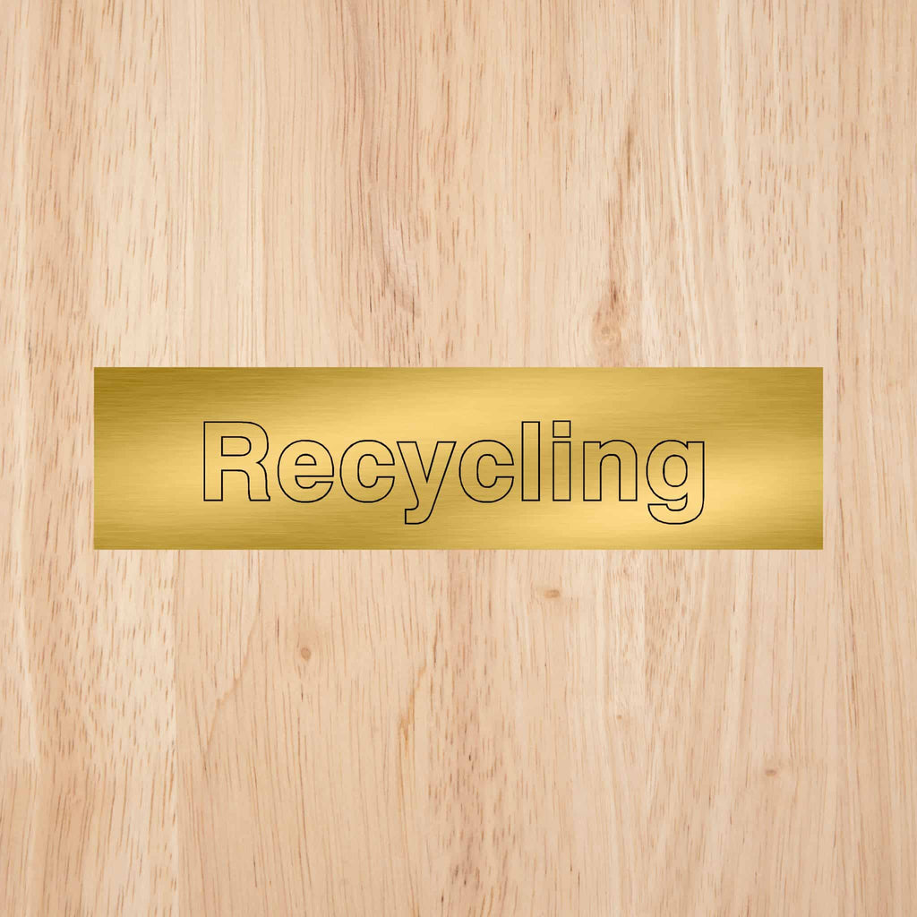 Reception Sign-200 x 50 mm-Brushed Gold Aluminium (0.5mm)-The Sign Shed