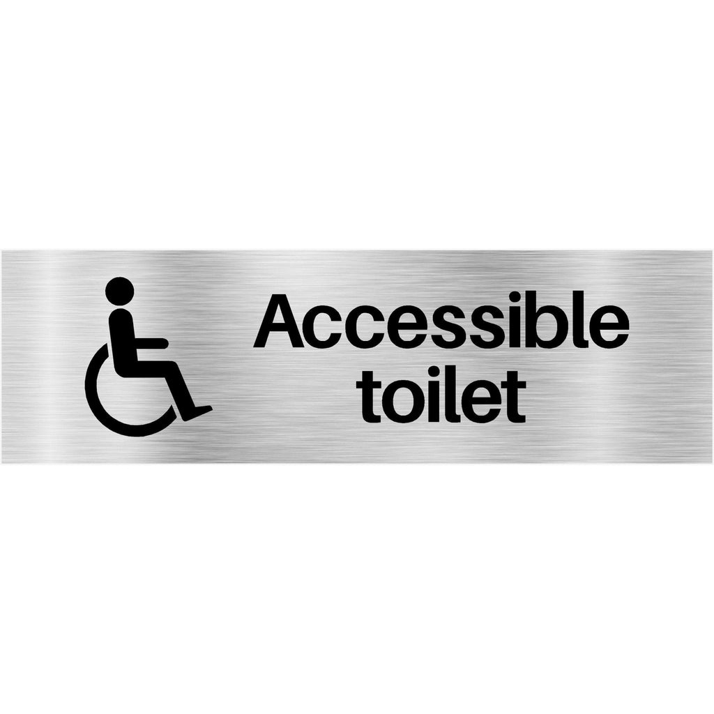 Accessible Toilet Sign Brushed Silver - The Sign Shed