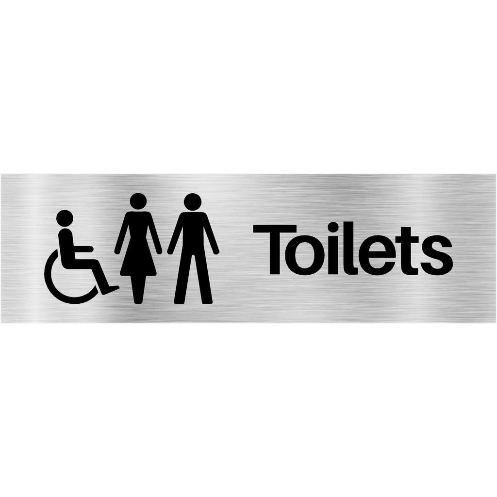 Accessible & Unisex Toilets Sign Brushed Silver - The Sign Shed