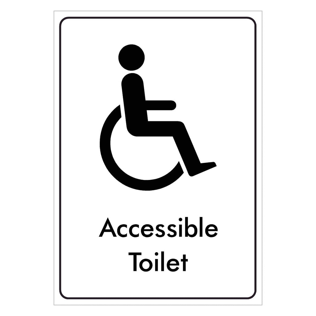Accessible White Toilet Sign - The Sign Shed