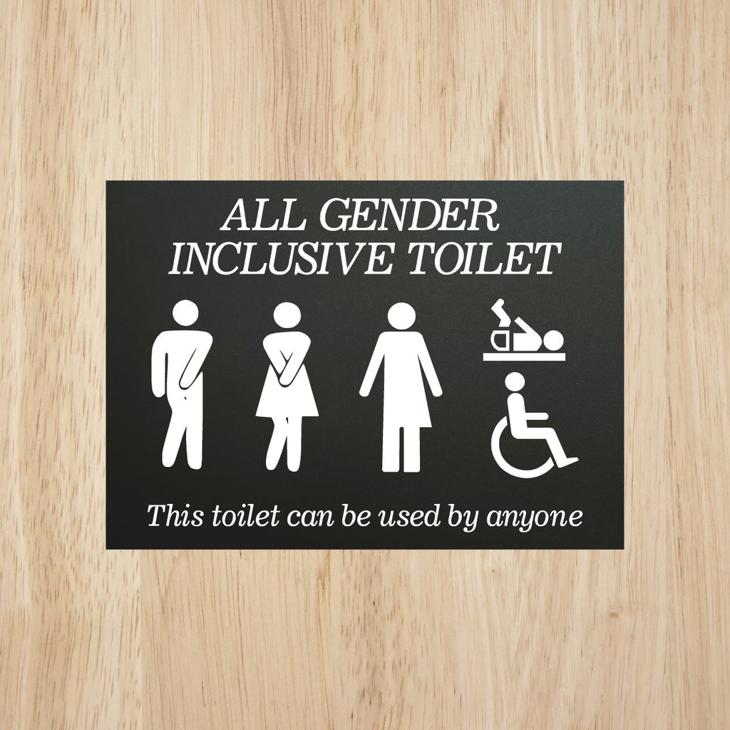 All Gender Inclusive Toilet Sign Midnight Black - The Sign Shed