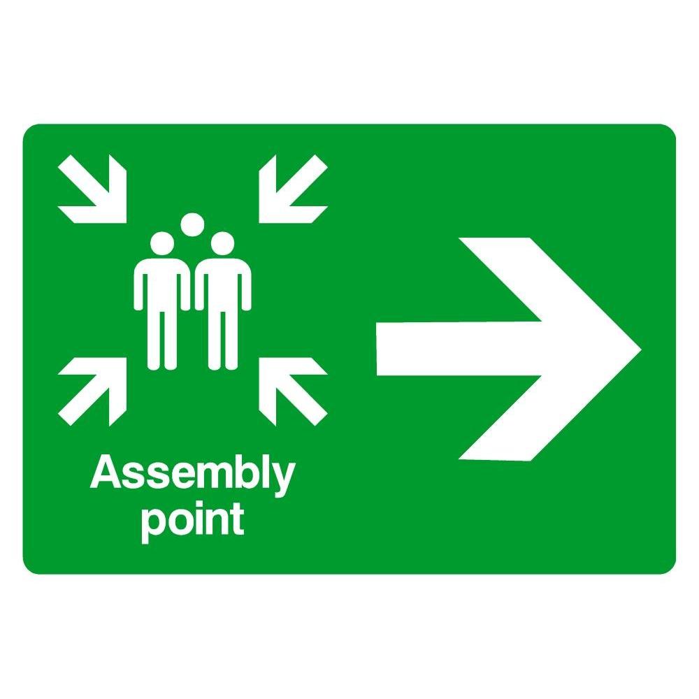 Assembly Point Arrow Right Sign - The Sign Shed