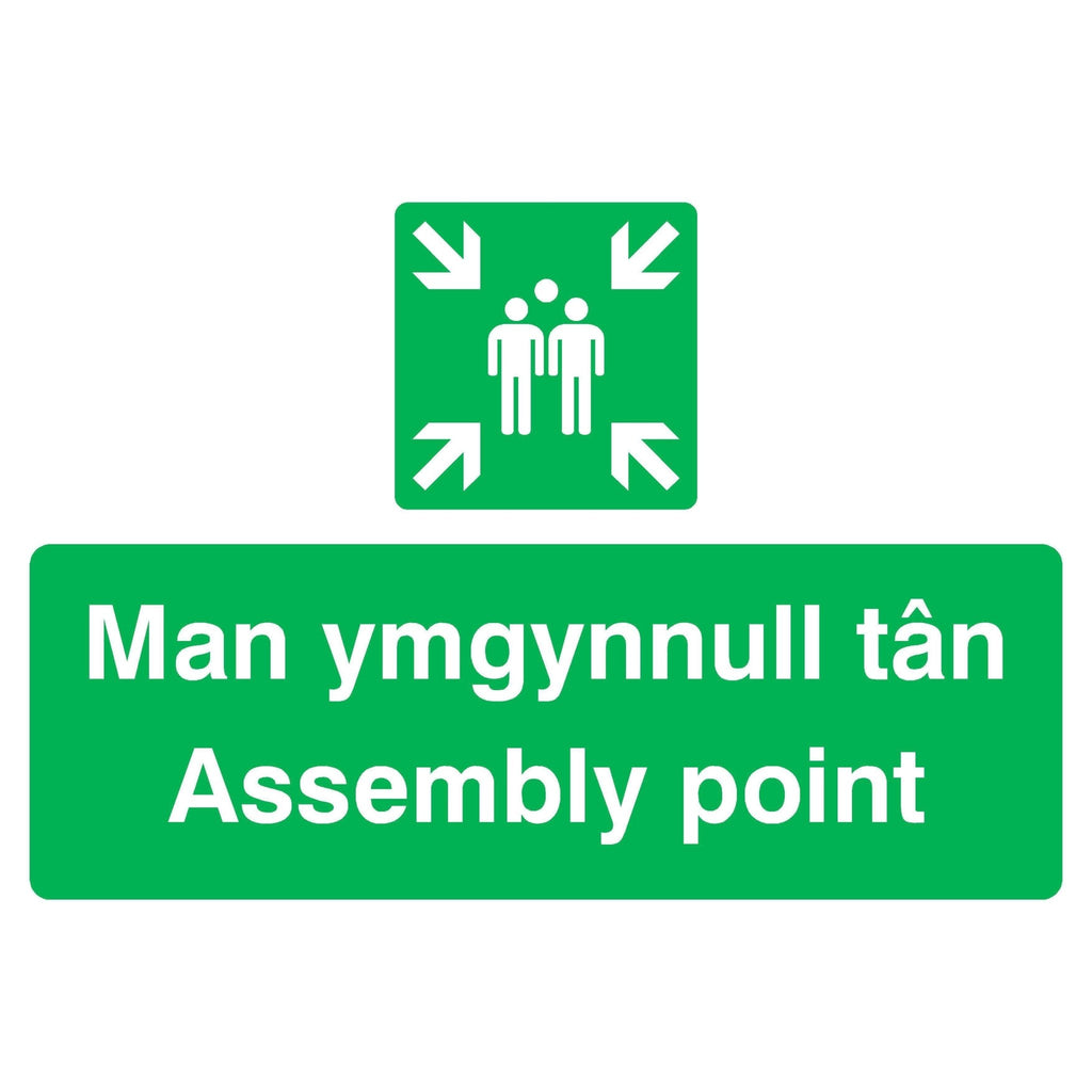 Assembly Point Man ymygynull tan Welsh Sign - The Sign Shed