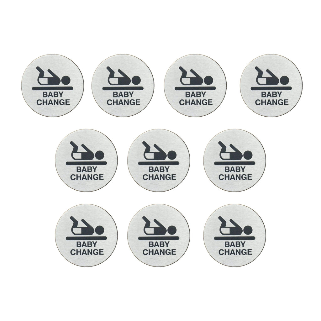 Baby Change Sign Stainless Steel | 10 PACK - The Sign Shed