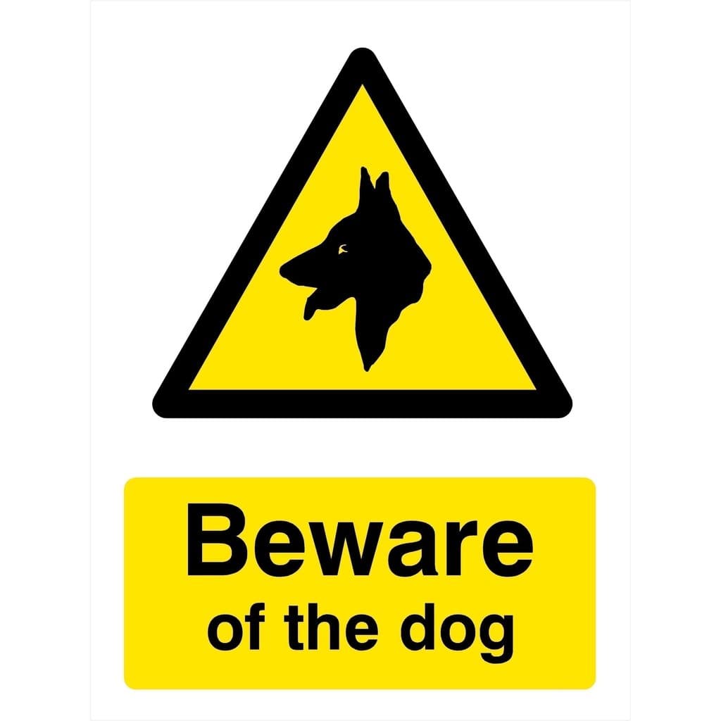 Beware Of The Dog Sign Portrait - The Sign Shed