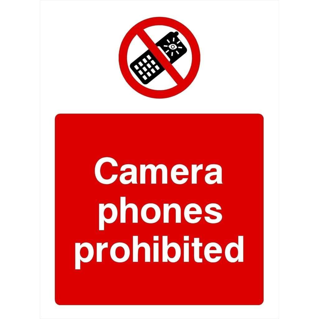 Camera Phones Prohibited Sign - The Sign Shed