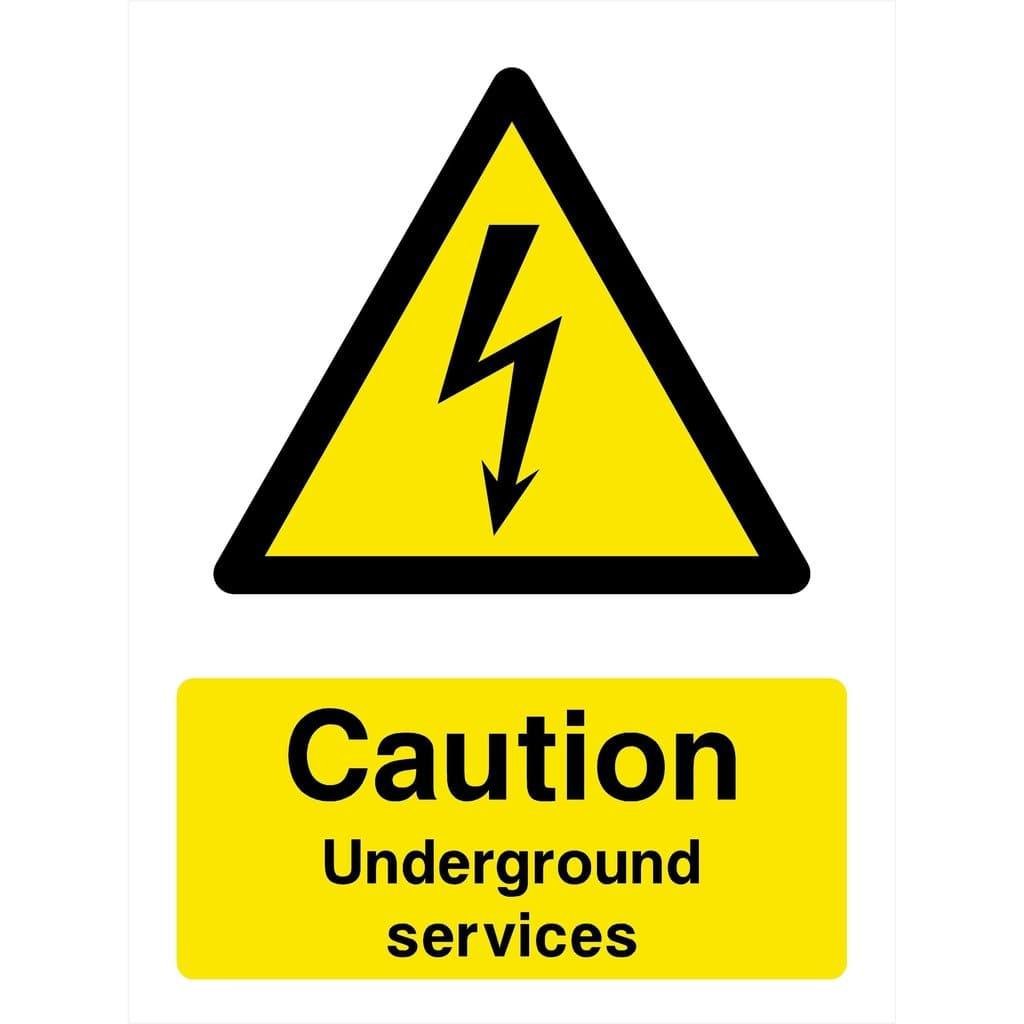 Caution Underground Services Electrical Sign - The Sign Shed