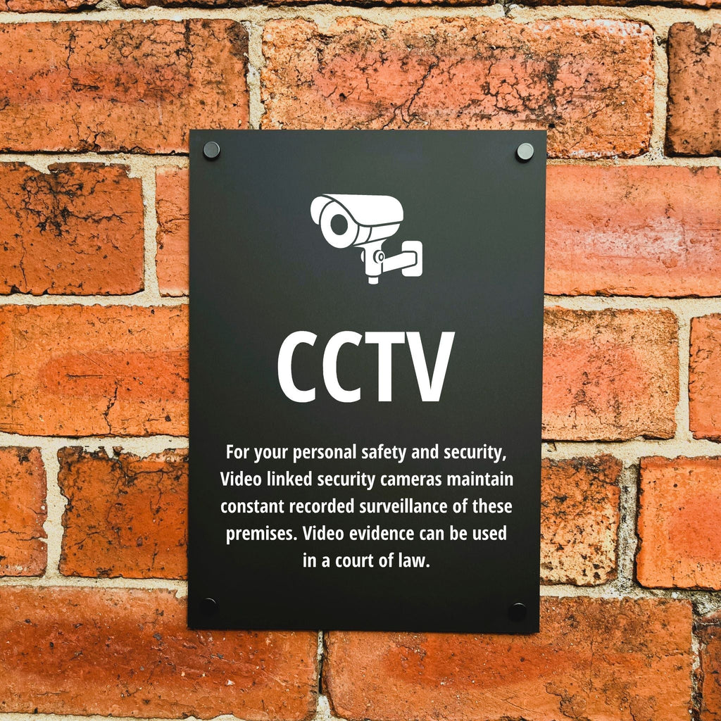 CCTV For Personal Safety Sign Midnight Black v1 - The Sign Shed