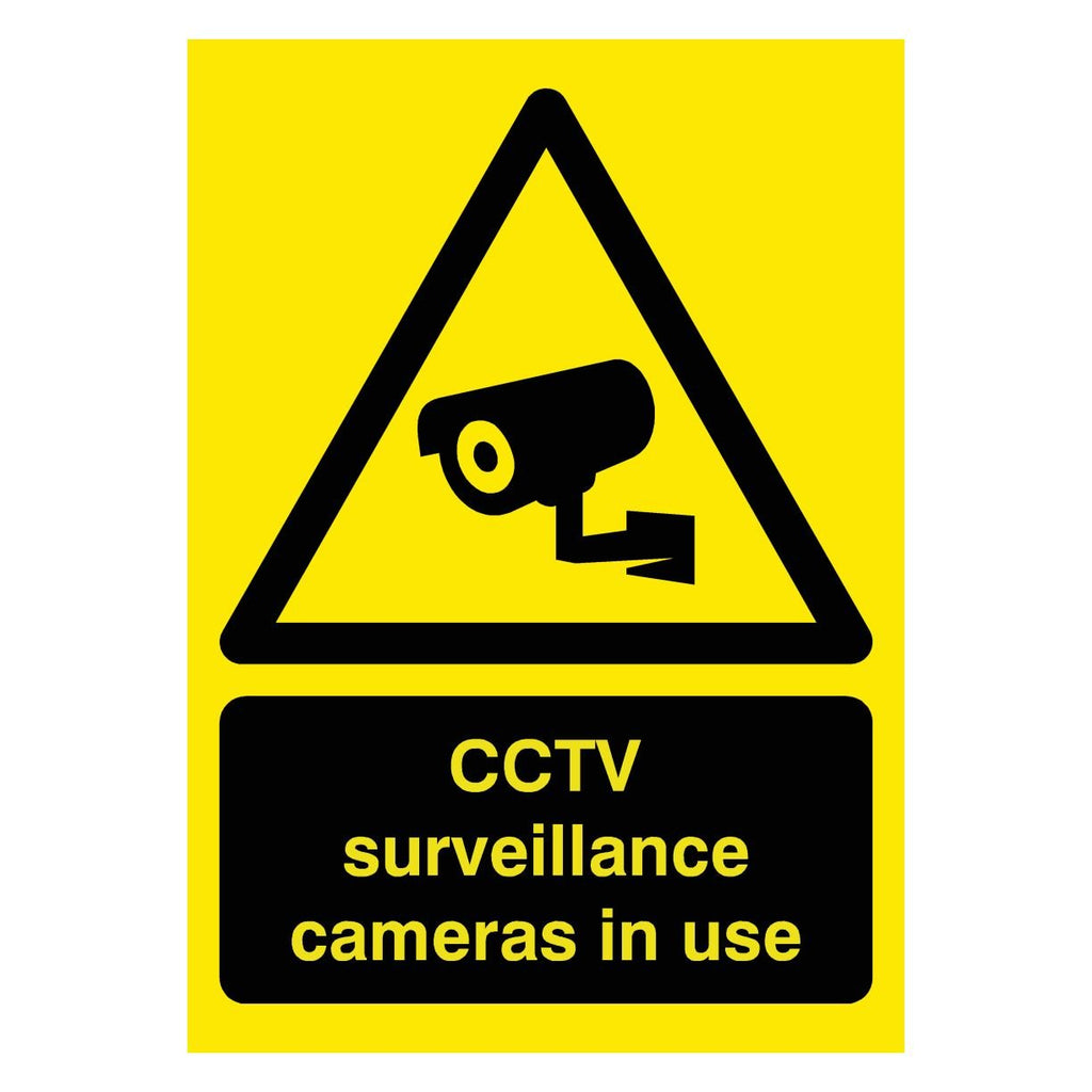 CCTV Surveillance Cameras In Use Yellow Sign - The Sign Shed