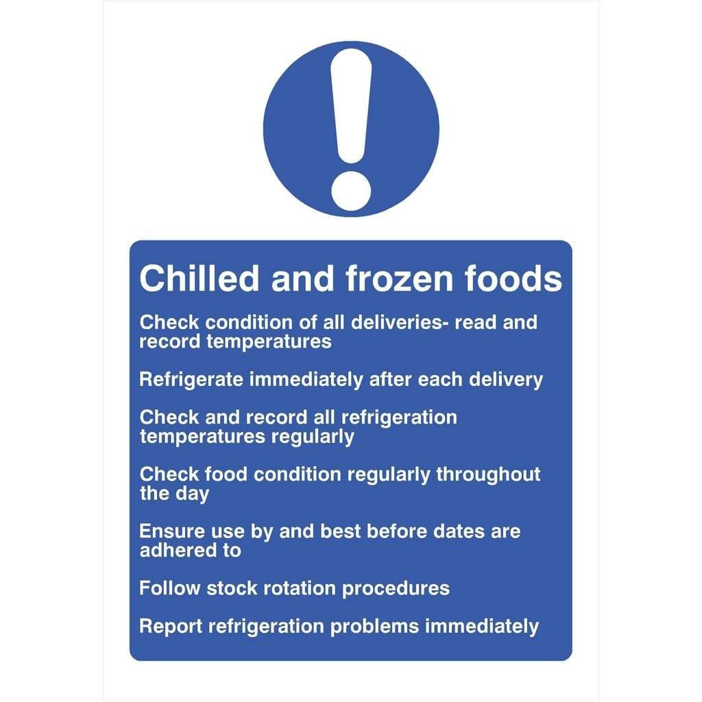 Chilled And Frozen Foods Instructions Sign - The Sign Shed