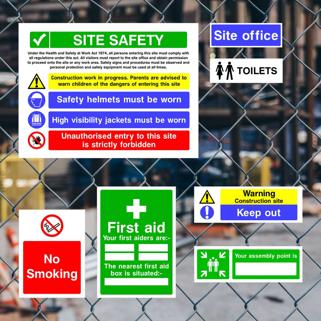 Construction Site Safety Sign 10 Pack - Starter Pack H - The Sign Shed
