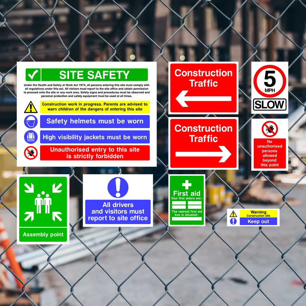 Construction Site Safety Sign 11 Pack - Pack 2 - The Sign Shed