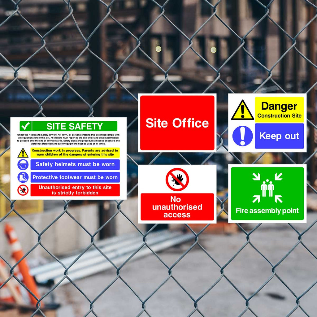 Construction Site Safety Sign 5 Pack - Starter Pack C - The Sign Shed