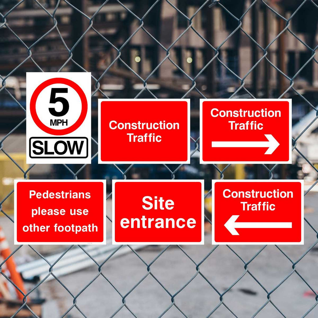 Construction Site Safety Sign 6 Pack - Starter Pack A - The Sign Shed