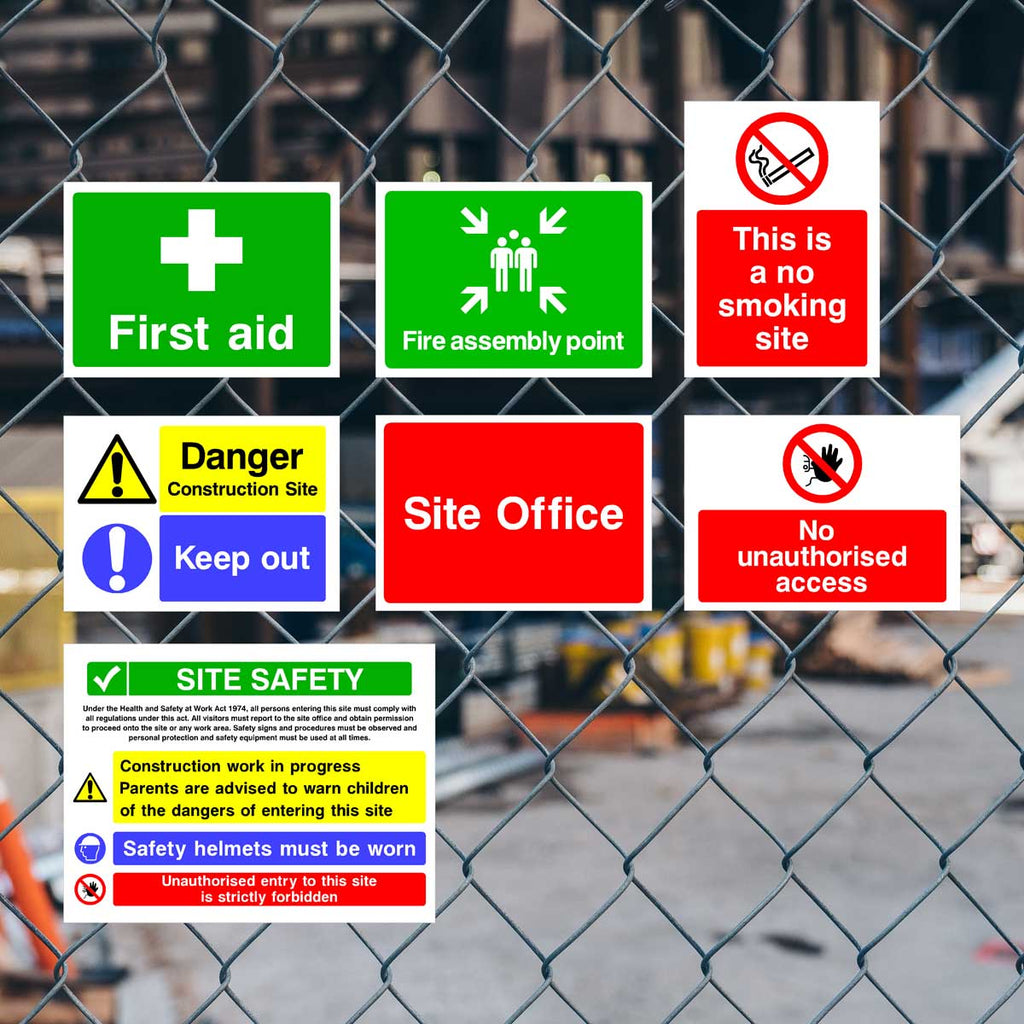 Construction Site Safety Sign 7 Pack - Starter Pack D - The Sign Shed