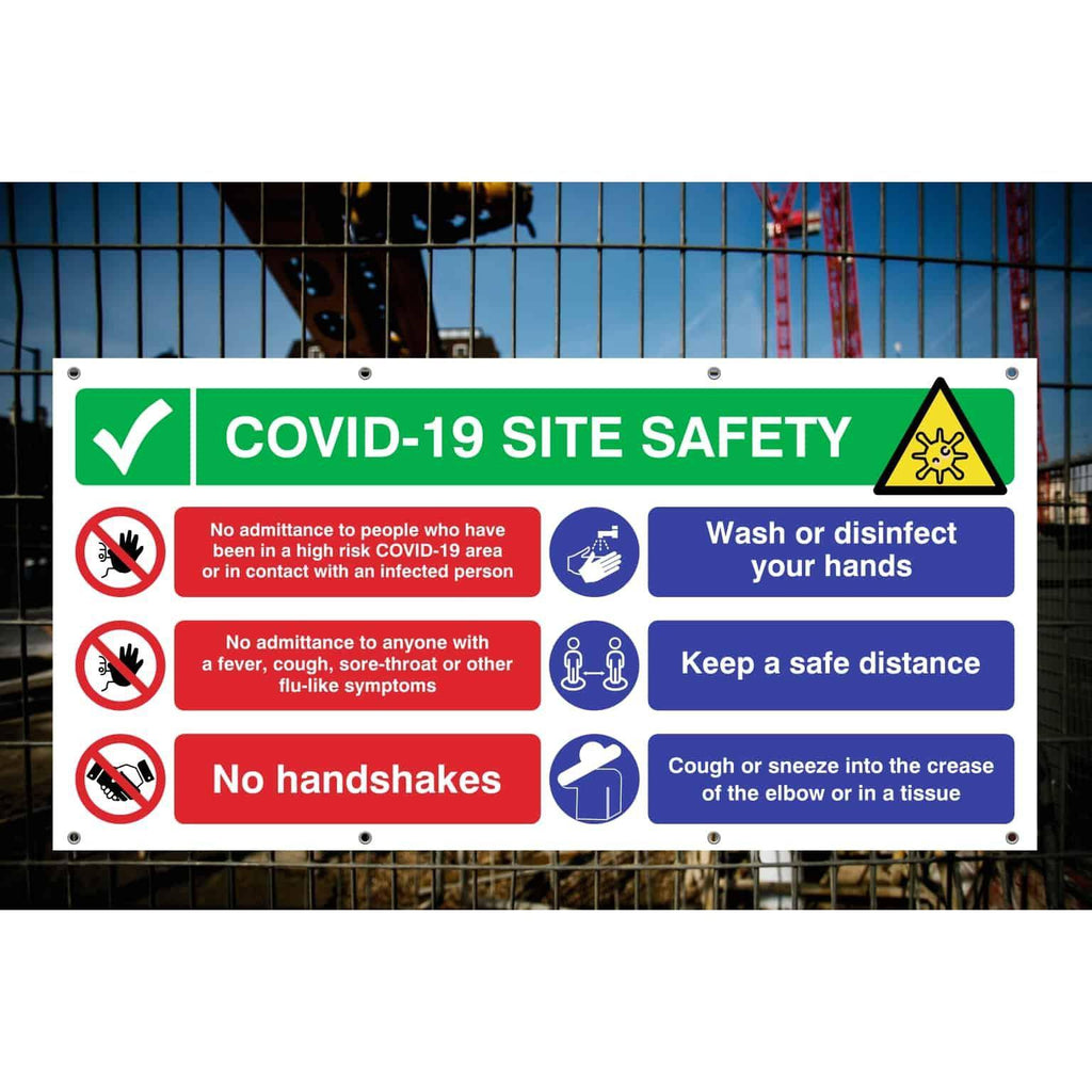 Coronavirus Construction Site Safety Banner - The Sign Shed