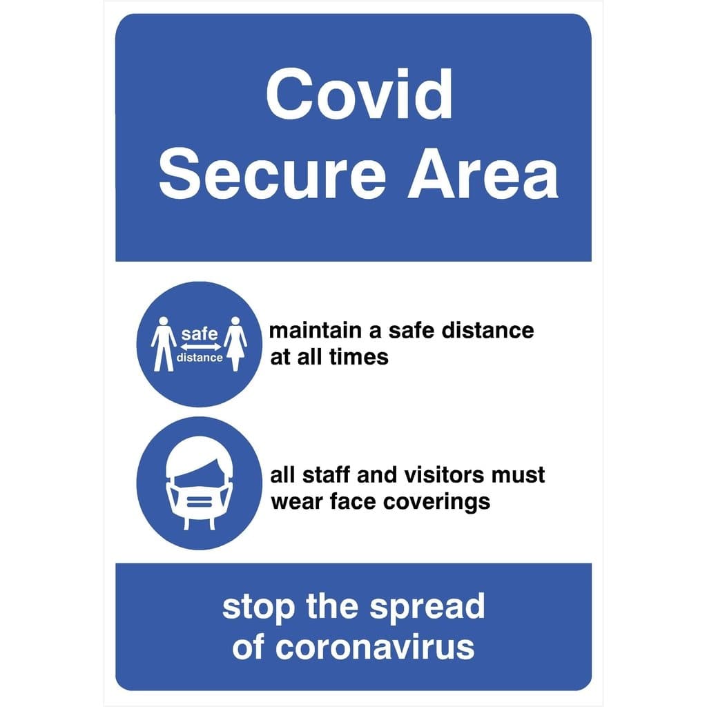 Covid Secure Area Sign - The Sign Shed
