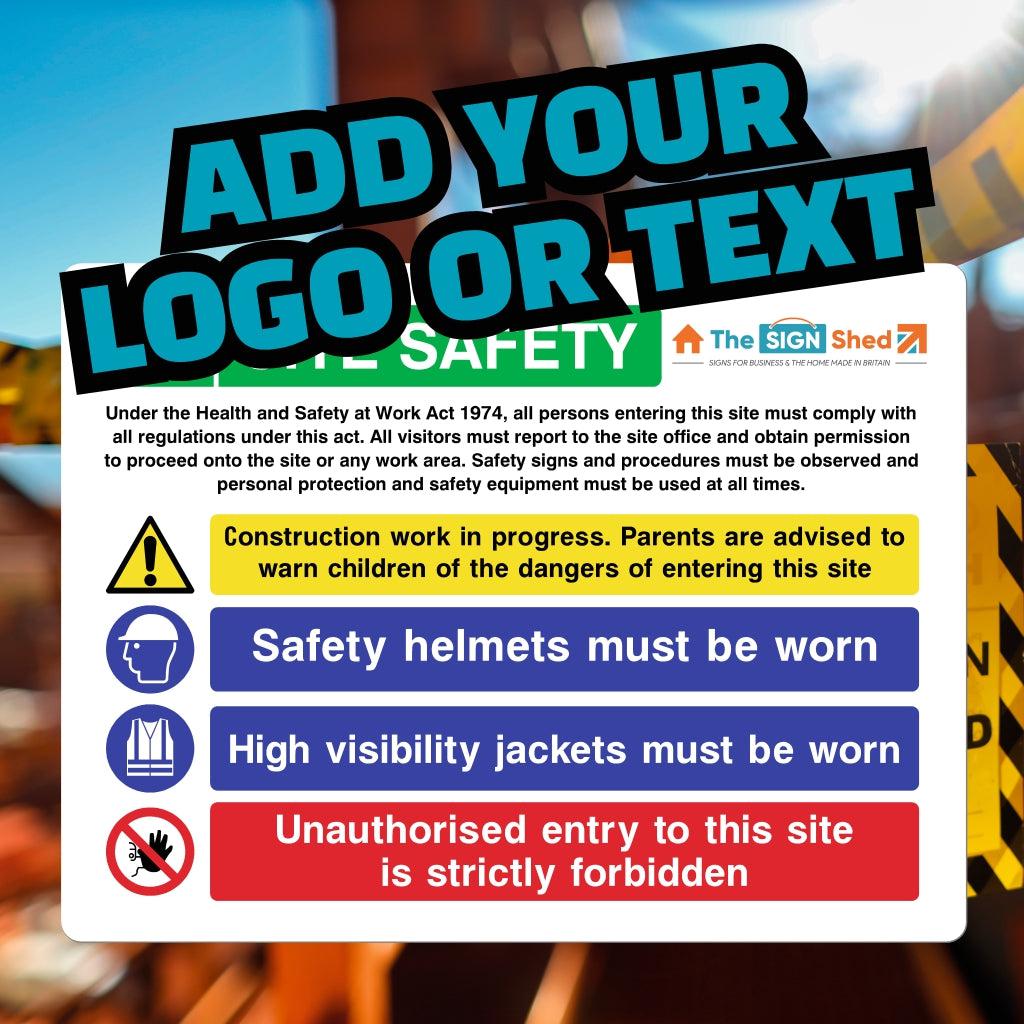 Custom Site Safety Sign - Safety Helmets - The Sign Shed