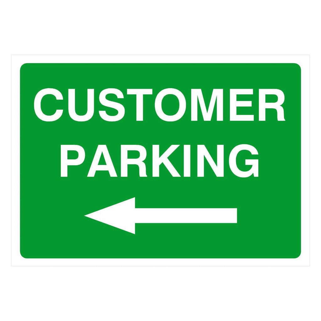 Customer Parking Left Arrow Landscape Sign - The Sign Shed