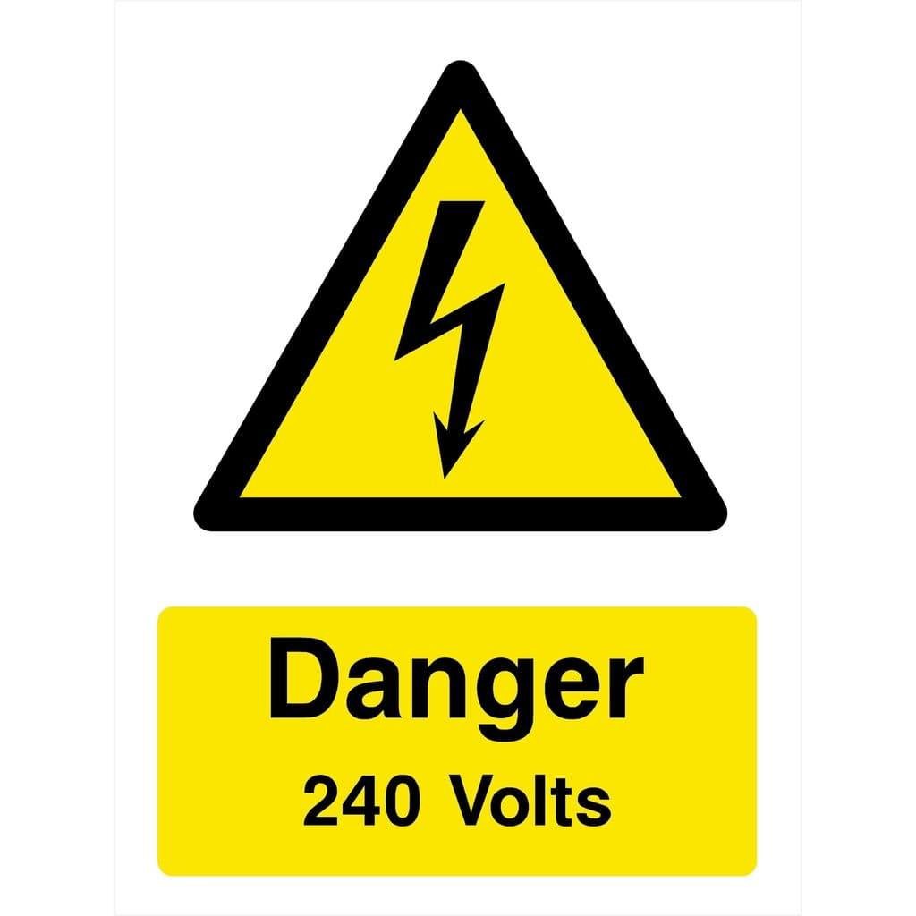 Danger 240 Volts Electrical Sign - The Sign Shed