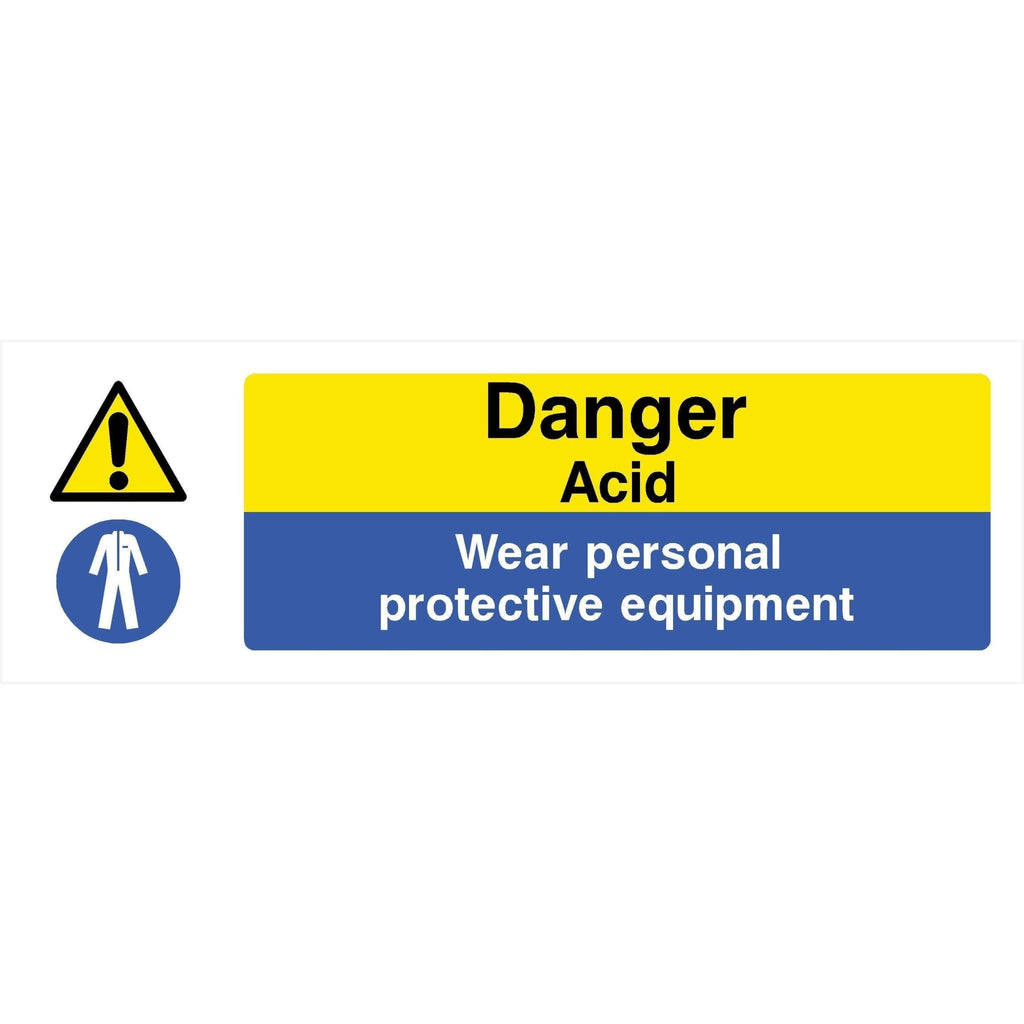 Danger Acid - Wear PPE Sign - The Sign Shed