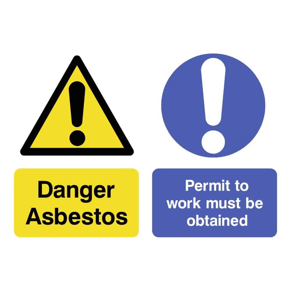 Danger Asbestos Permit Sign - The Sign Shed