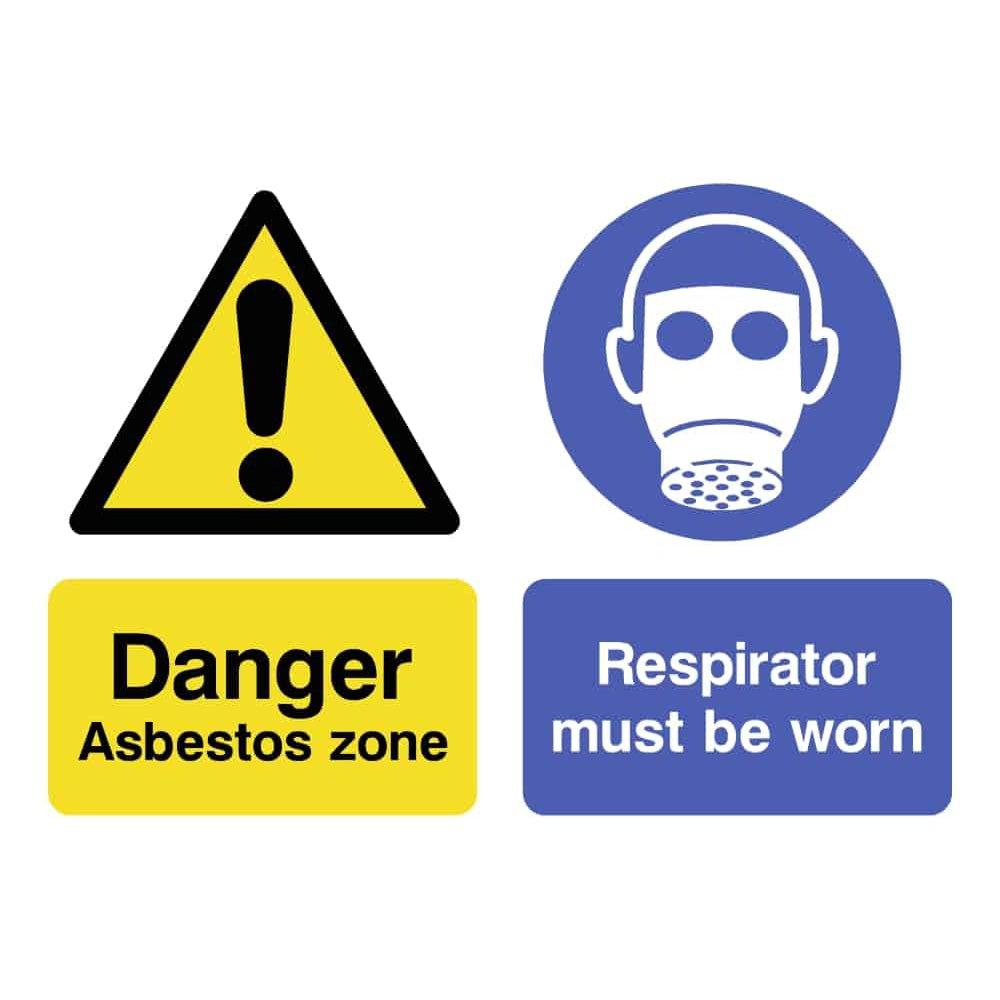Danger Asbestos Zone Respirator Sign - The Sign Shed