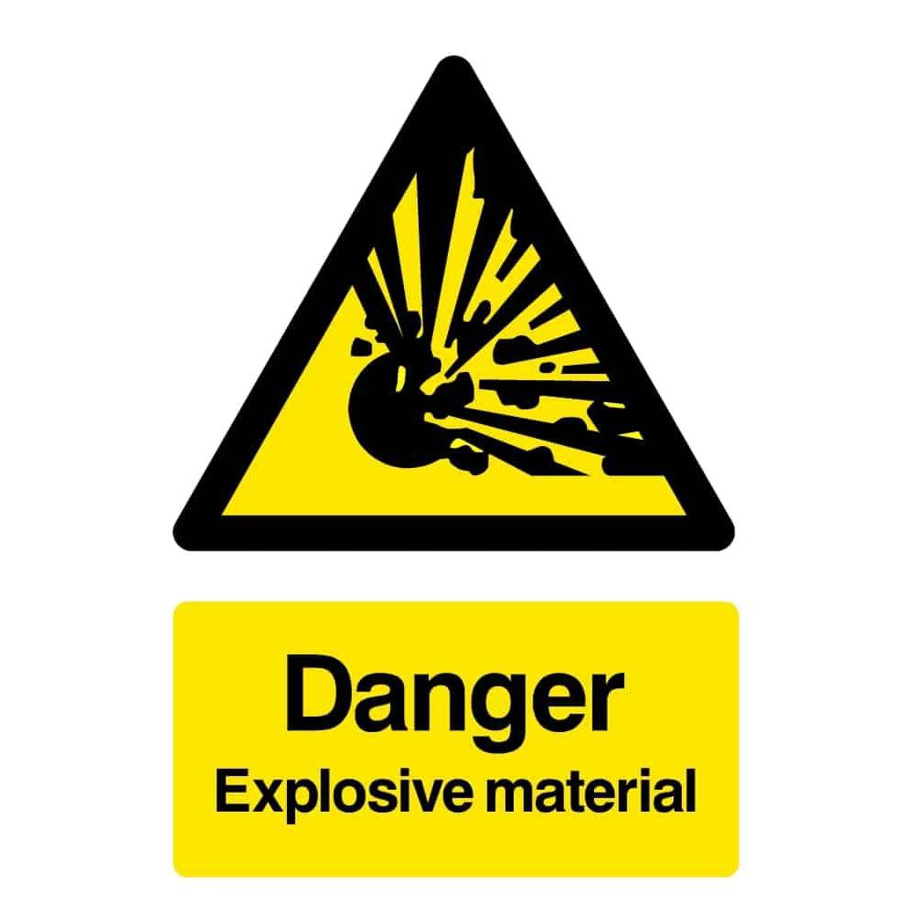 Danger Explosive Material Sign - The Sign Shed