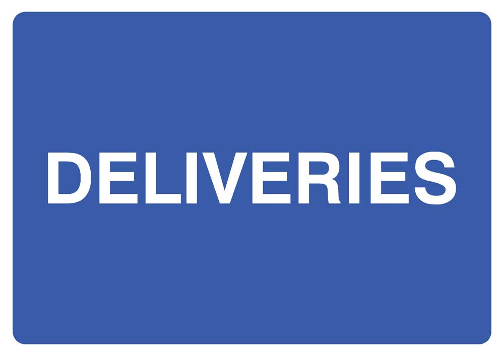Deliveries Sign Blue - The Sign Shed
